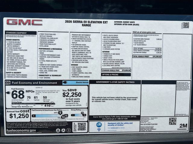 New 2026 GMC Sierra EV Elevation w/ LPO, Elevation Dark Package image 21