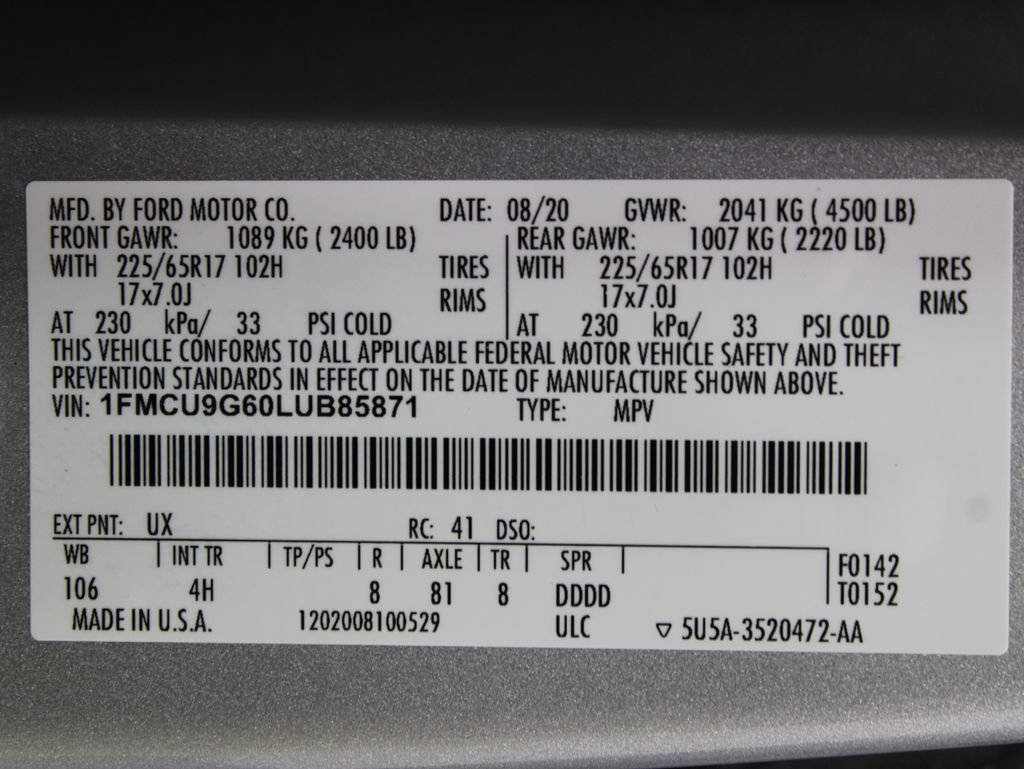 Used 2020 Ford Escape SE AWD/4WD image 64