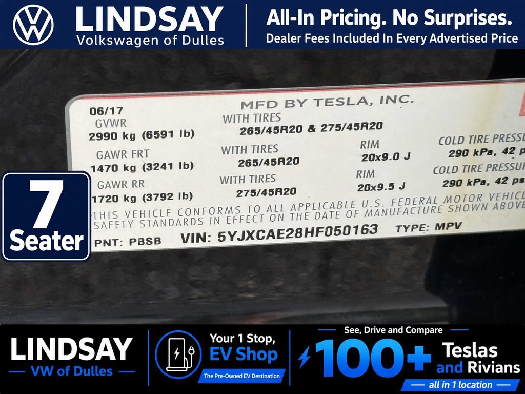 Used 2017 Tesla Model X 75D AWD/4WD image 28