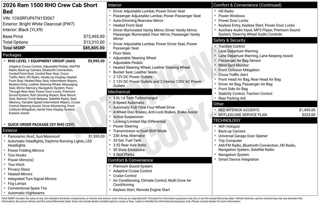 New 2026 RAM 1500 RHO w/ RHO Level 1 Equipment Group image 2