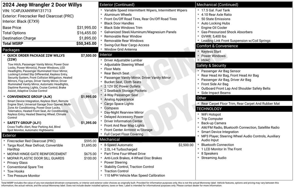 Used 2024 Jeep Wrangler Sport AWD/4WD image 2