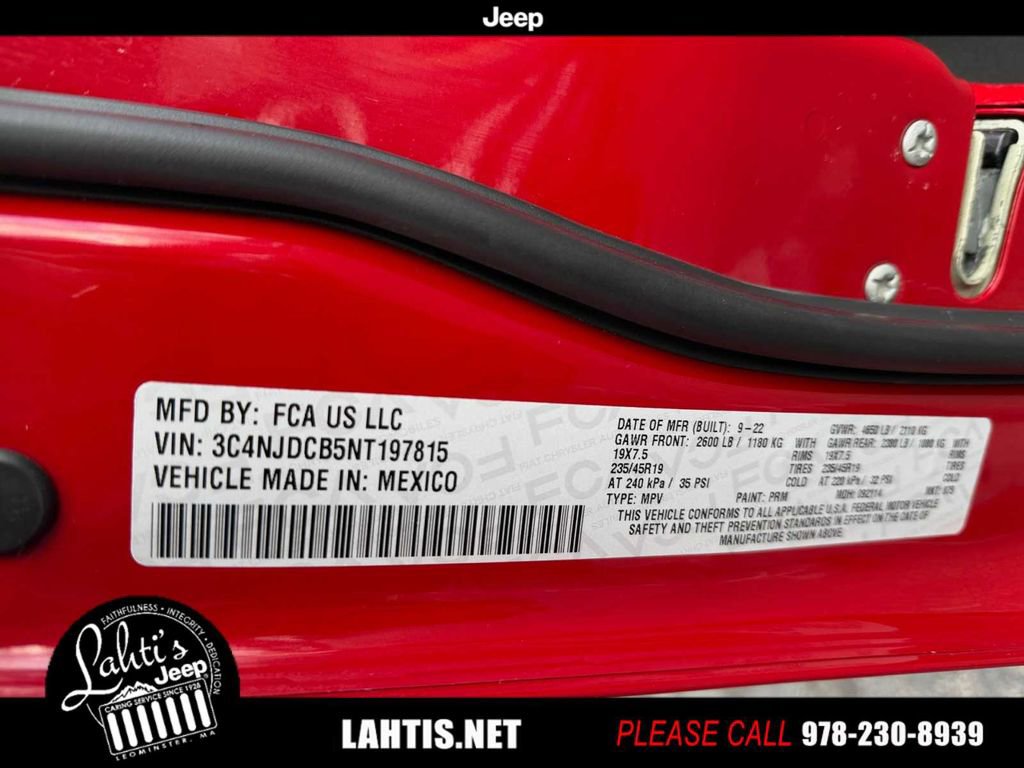 Certified 2022 Jeep Compass Limited w/ (RED) Package image 19