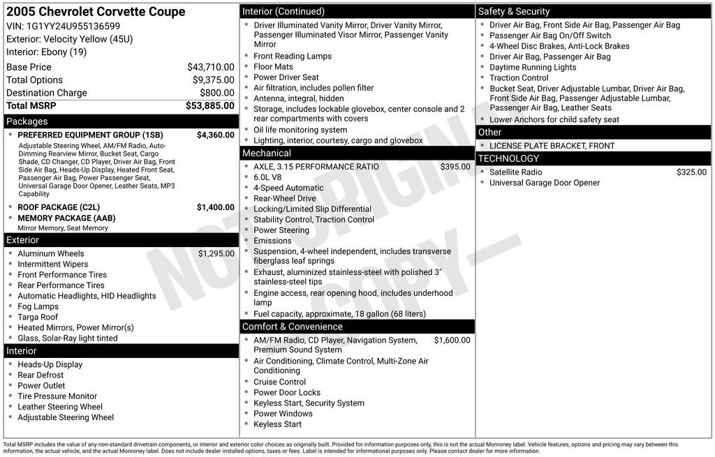 Used 2005 Chevrolet Corvette Coupe w/ Preferred Equipment Group RWD image 37