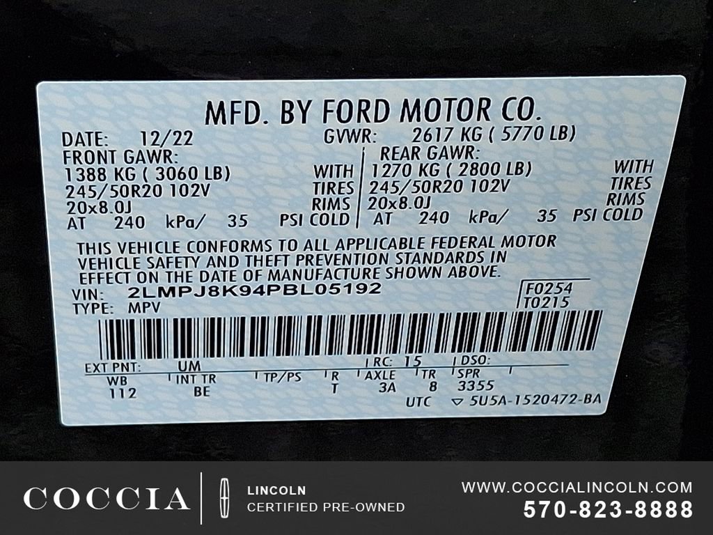 Used 2023 Lincoln Nautilus Reserve w/ Equipment Group 201A image 27