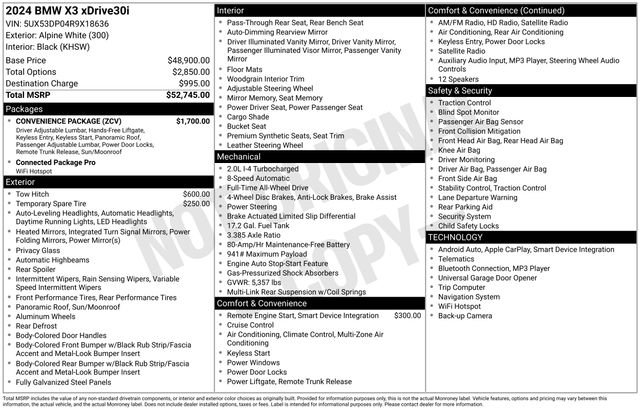 Used 2024 BMW X3 xDrive30i w/ Convenience Package image 6