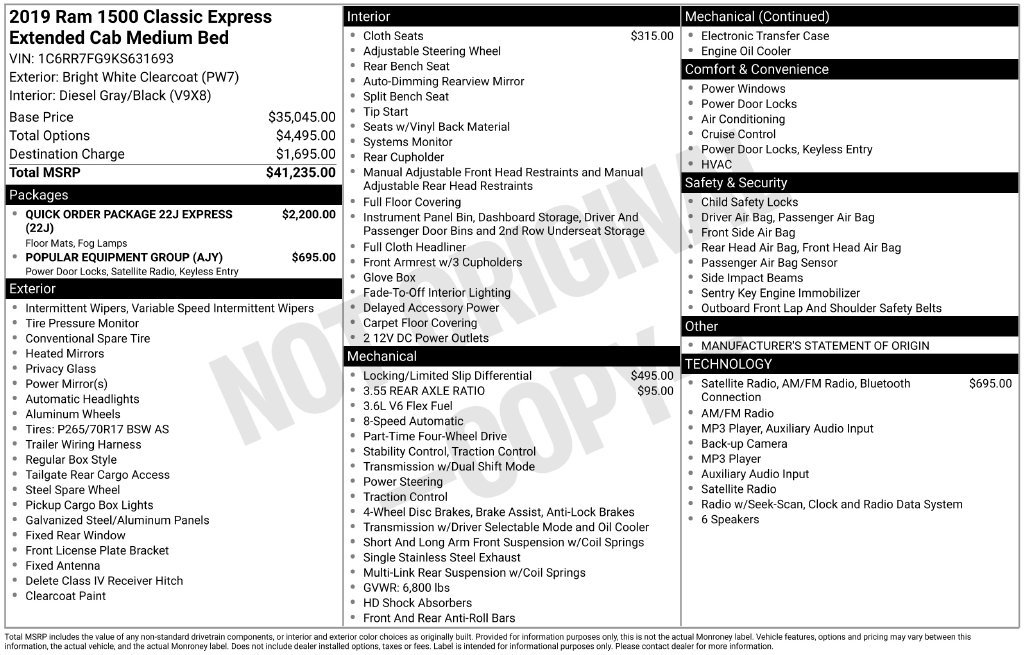 Used 2019 RAM 1500 Express AWD/4WD image 37