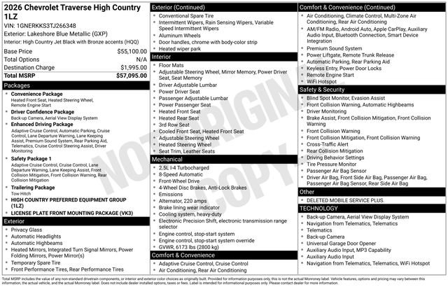 New 2026 Chevrolet Traverse High Country FWD image 4