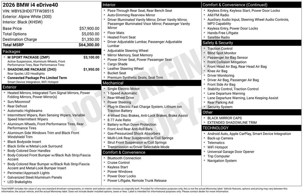 New 2026 BMW i4 eDrive40 w/ M Sport Package RWD image 12