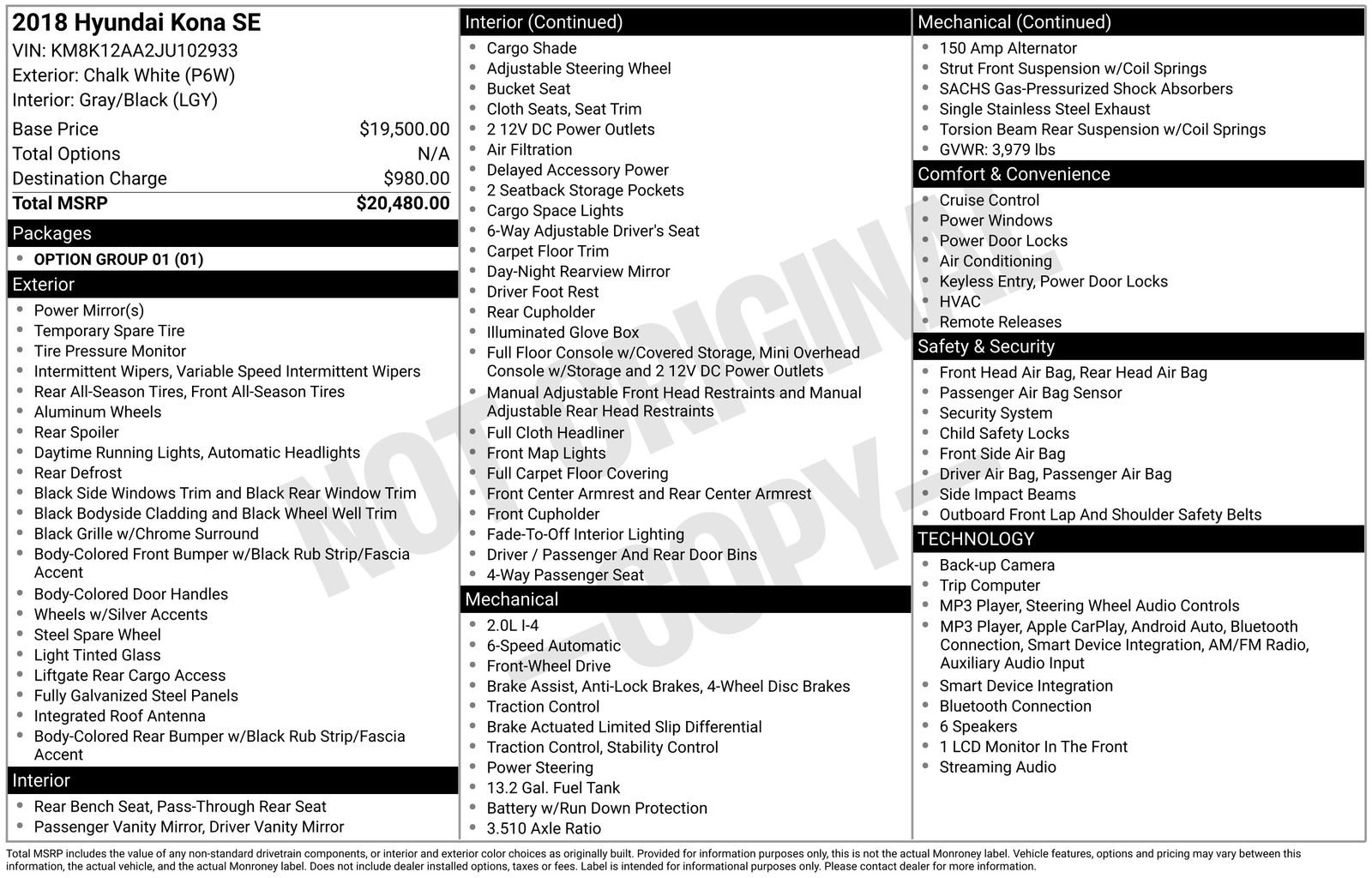 Used 2018 Hyundai Kona SE FWD image 15