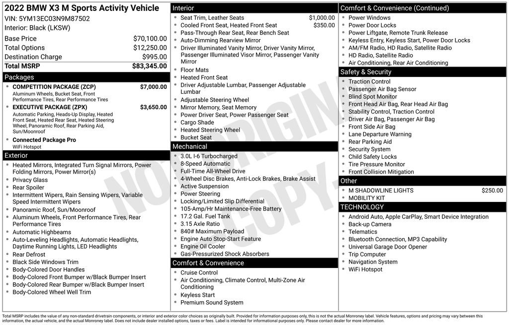 Used 2022 BMW X3 M w/ Competition Package AWD/4WD image 36