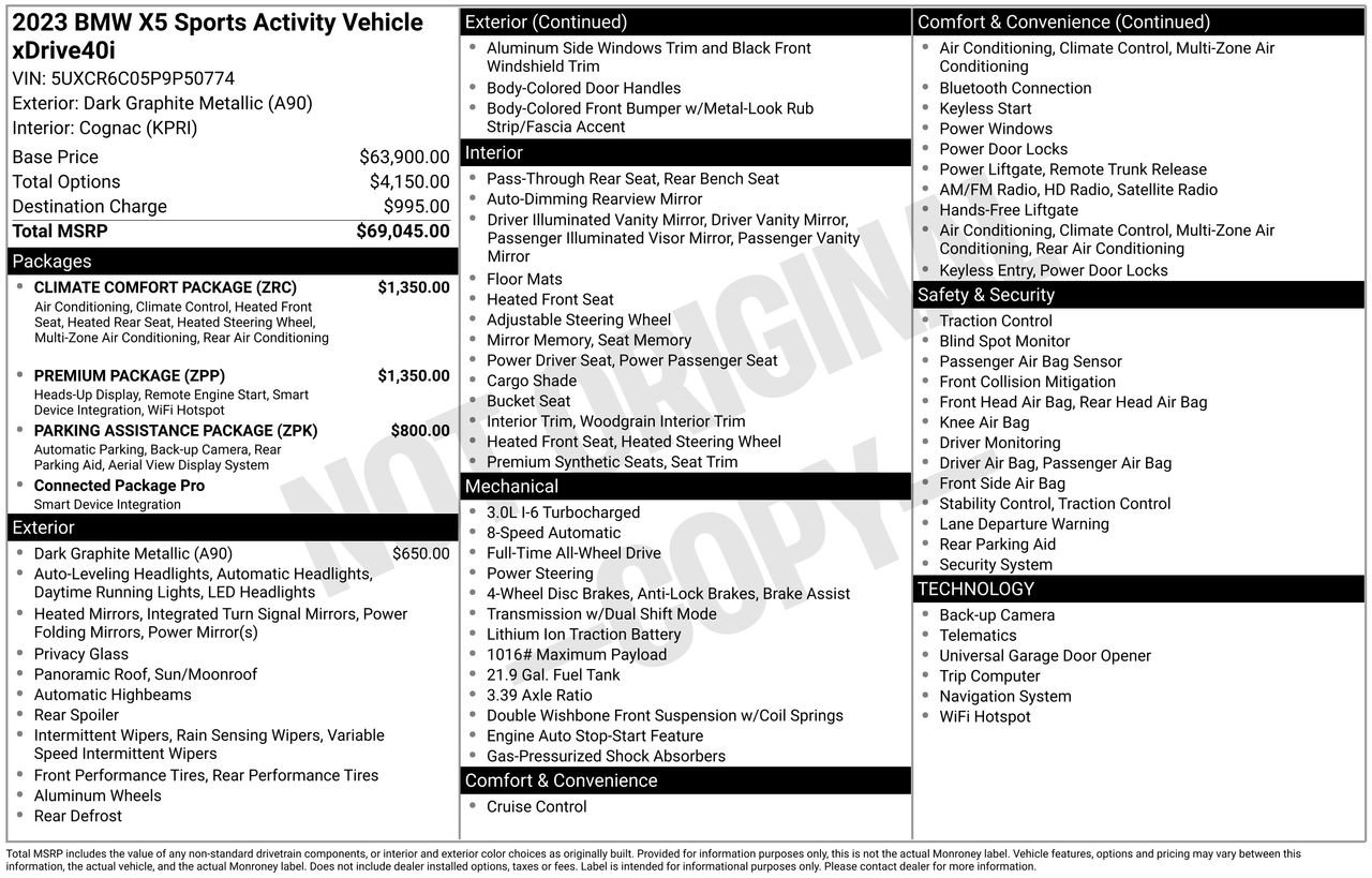 Used 2023 BMW X5 xDrive40i w/ Premium Package image 33