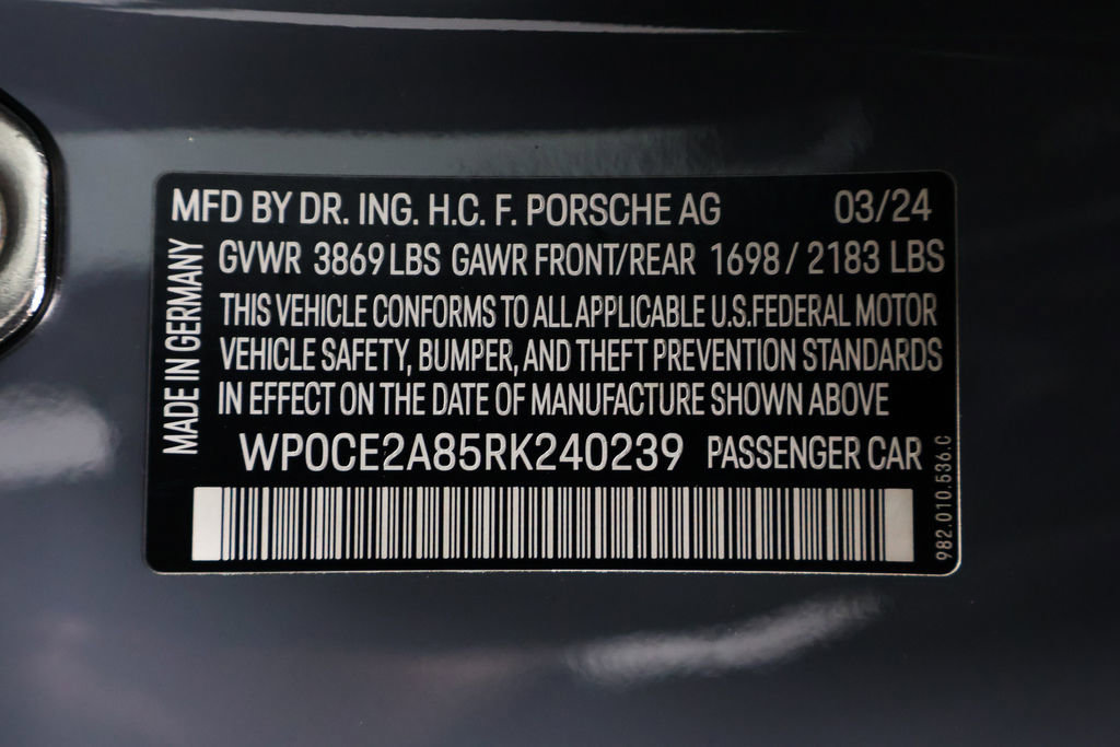 Used 2024 Porsche 718 Boxster Spyder RS w/ Weissach Package image 86