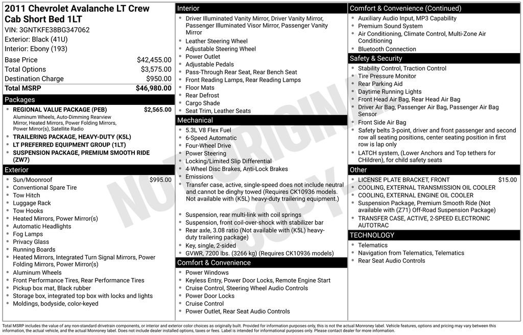 Used 2011 Chevrolet Avalanche LT w/ Regional Value Package AWD/4WD image 21