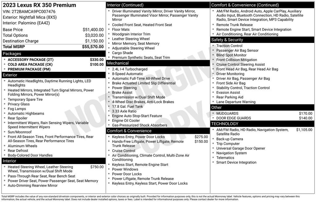 Used 2023 Lexus RX 350 Premium w/ Accessory Package AWD/4WD image 13