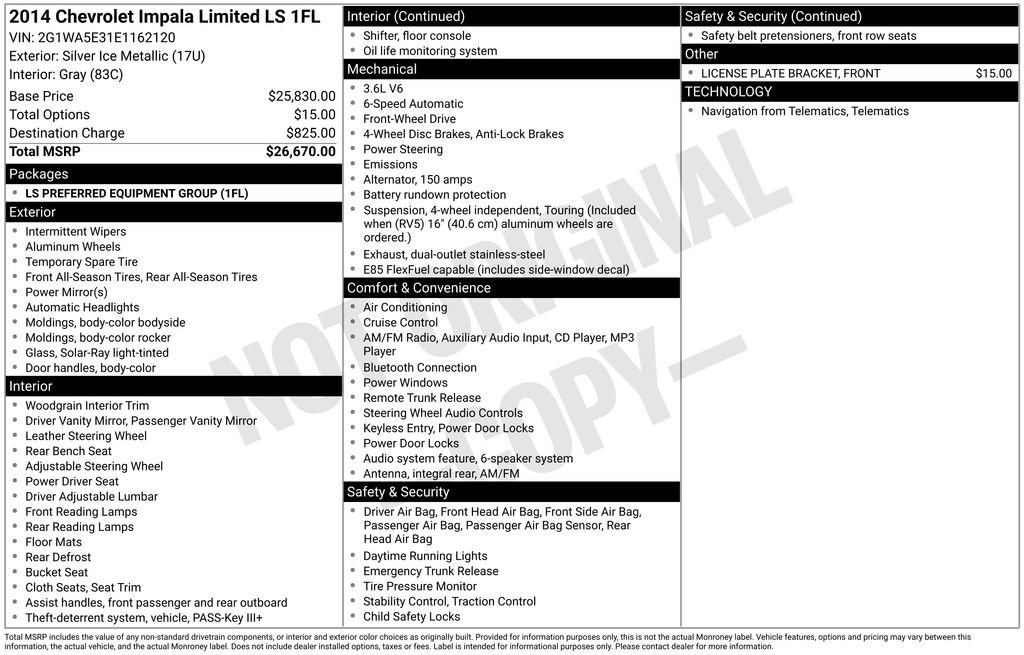 Used 2014 Chevrolet Impala Limited LS image 33
