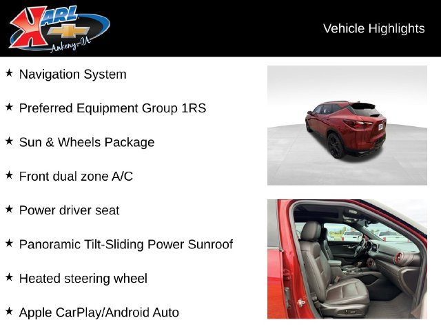 Used 2019 Chevrolet Blazer RS w/ Sun and Wheels Package AWD/4WD image 2