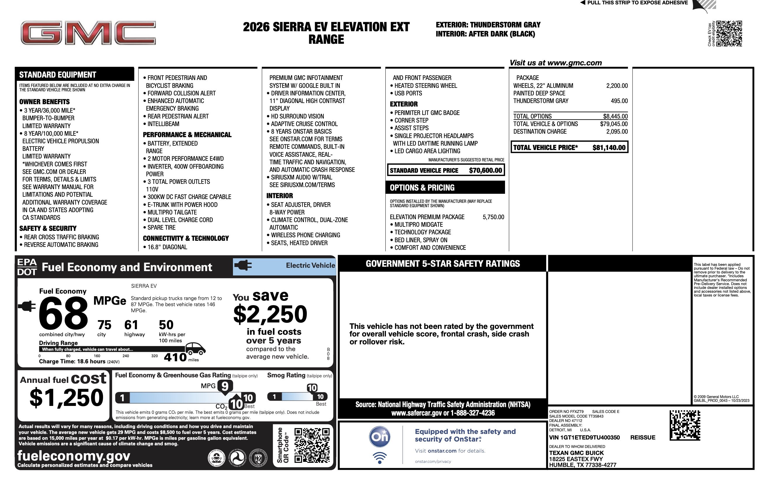 Used 2026 GMC Sierra EV Elevation w/ Premium Package AWD/4WD image 3