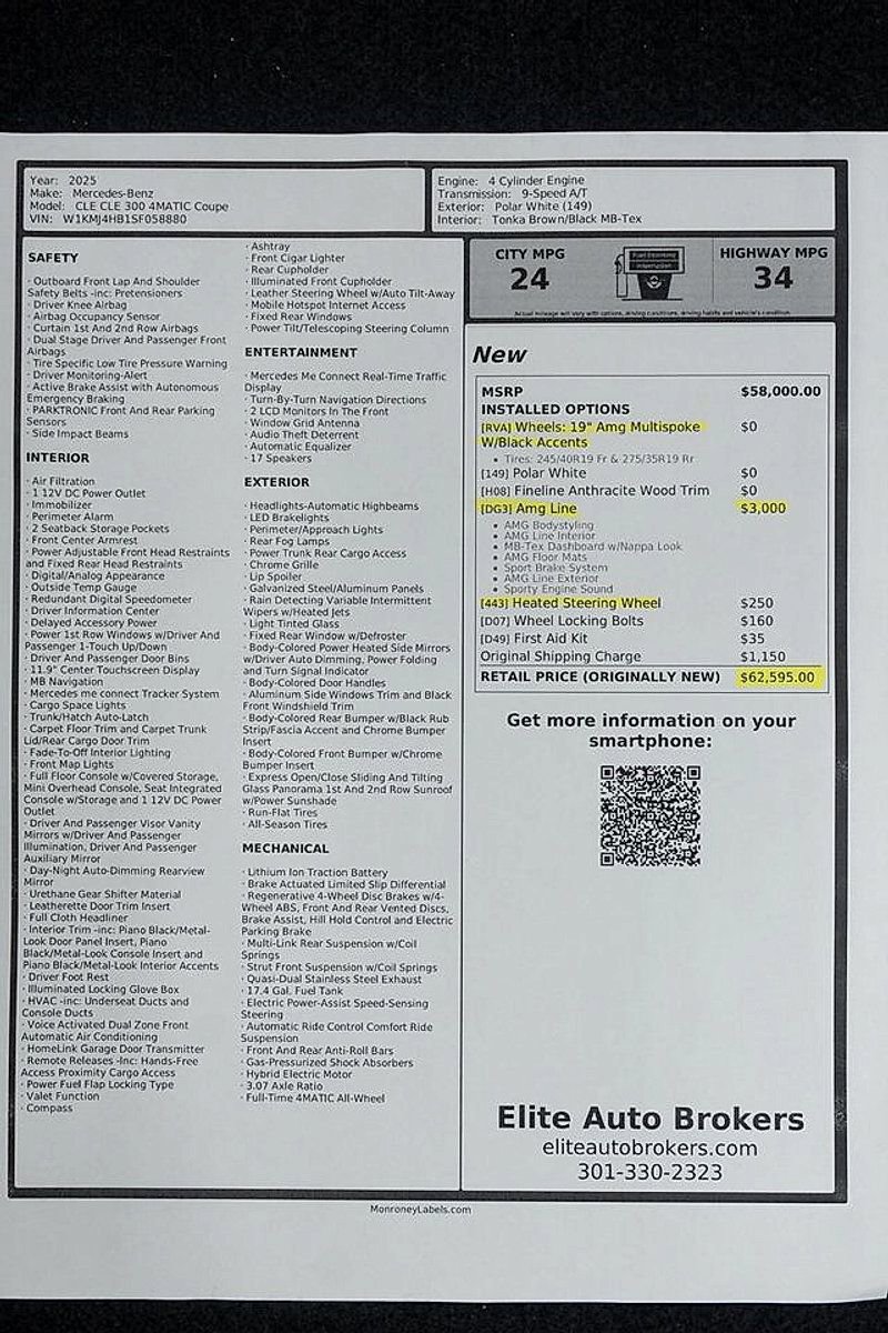 Used 2025 Mercedes-Benz CLE 300 4MATIC Coupe image 50
