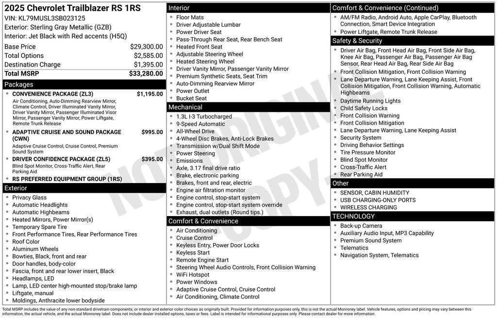 Used 2025 Chevrolet TrailBlazer RS w/ Convenience Package AWD/4WD image 4