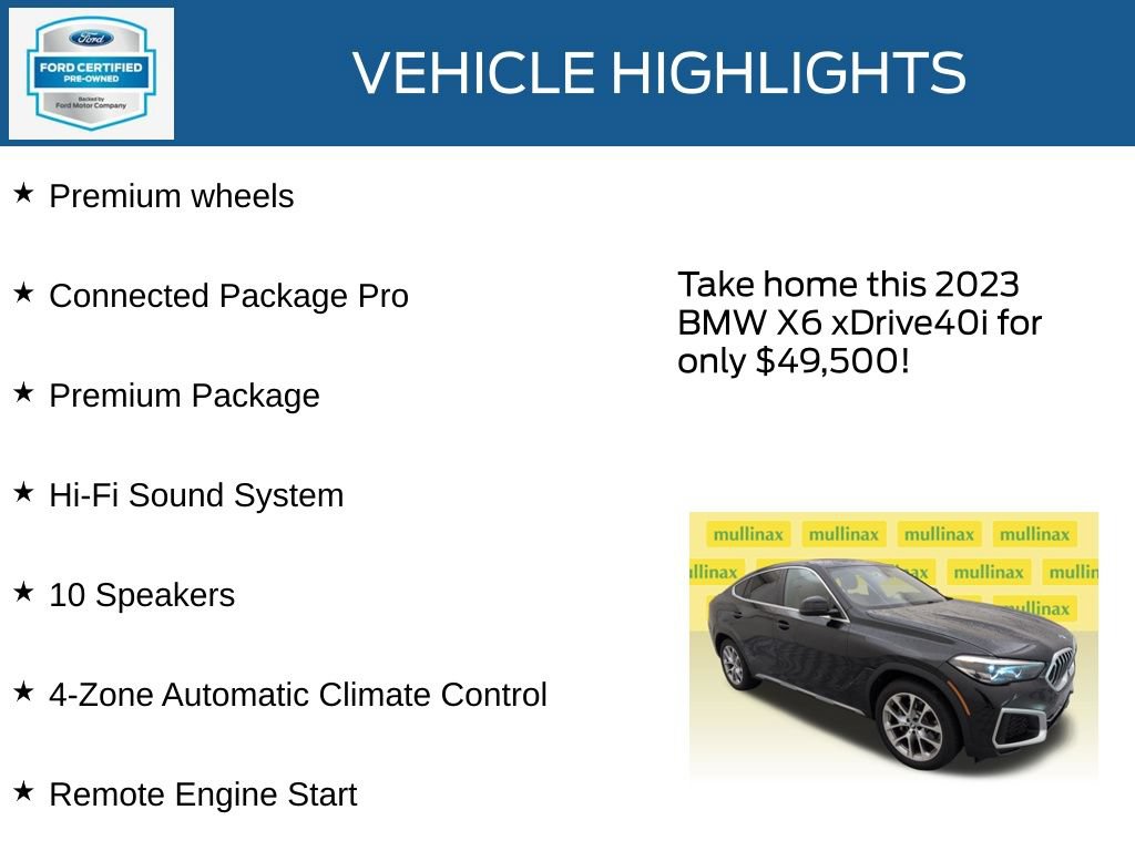 Used 2023 BMW X6 xDrive40i w/ Premium Package AWD/4WD image 23
