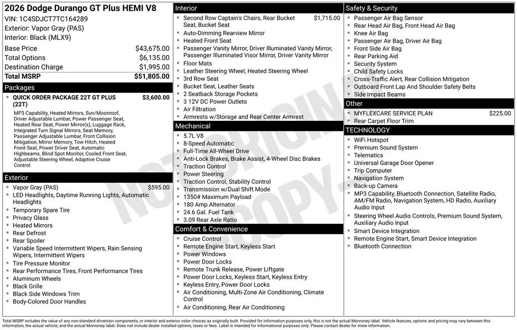 Certified 2026 Dodge Durango GT AWD/4WD image 42