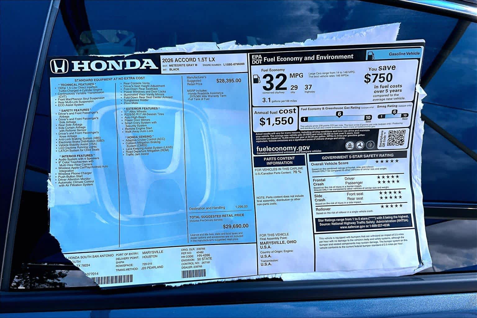New 2026 Honda Accord LX image 19