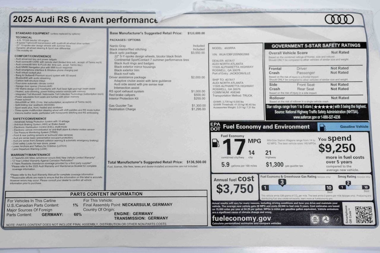 Used 2025 Audi RS 6 performance AWD/4WD image 3