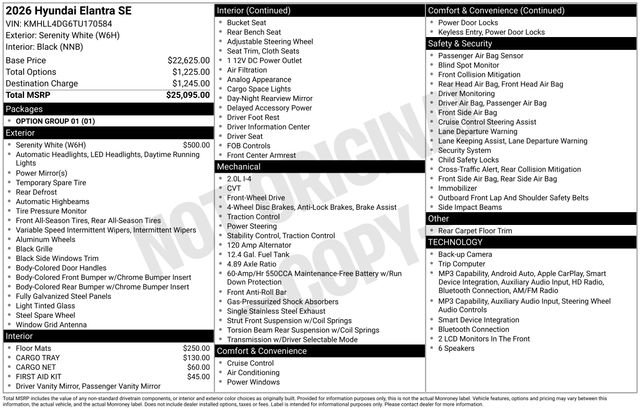 New 2026 Hyundai Elantra SE FWD image 4