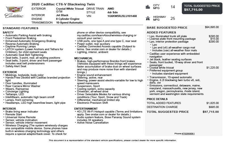 Used 2020 Cadillac CT6 V image 3