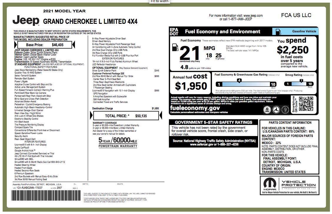 Used 2021 Jeep Grand Cherokee L Limited image 11