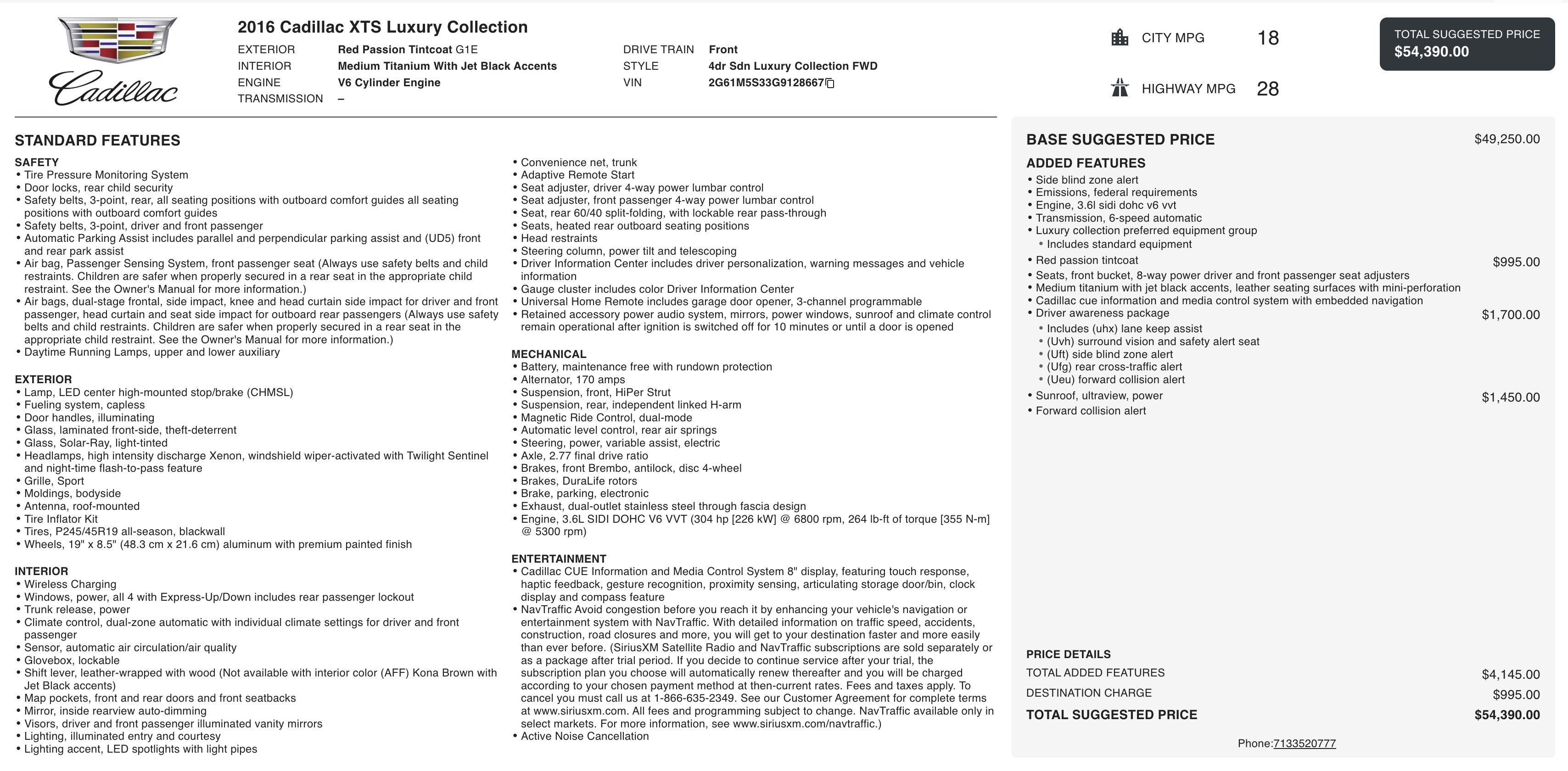 Used 2016 Cadillac XTS Luxury w/ Driver Awareness Package image 2