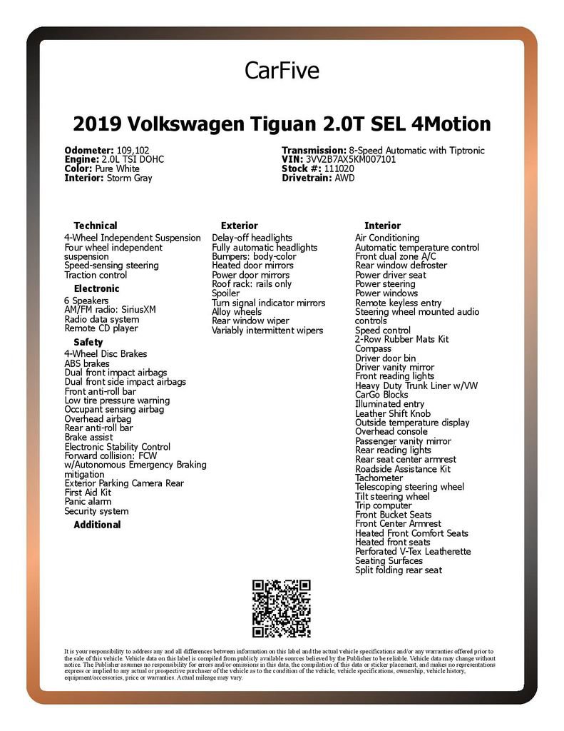 Used 2019 Volkswagen Tiguan SEL AWD/4WD image 27