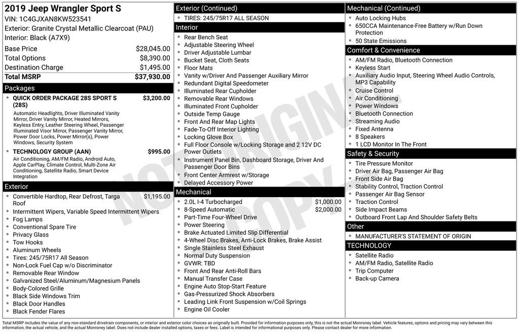 Used 2019 Jeep Wrangler Sport S image 5