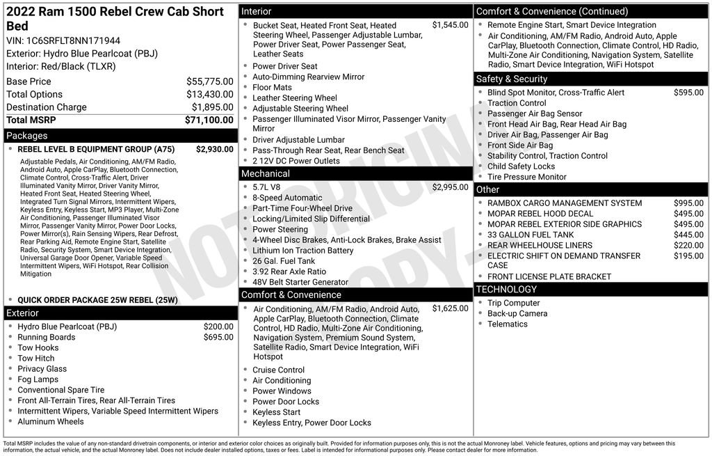 Used 2022 RAM 1500 Rebel w/ Rebel Level B Equipment Group image 40