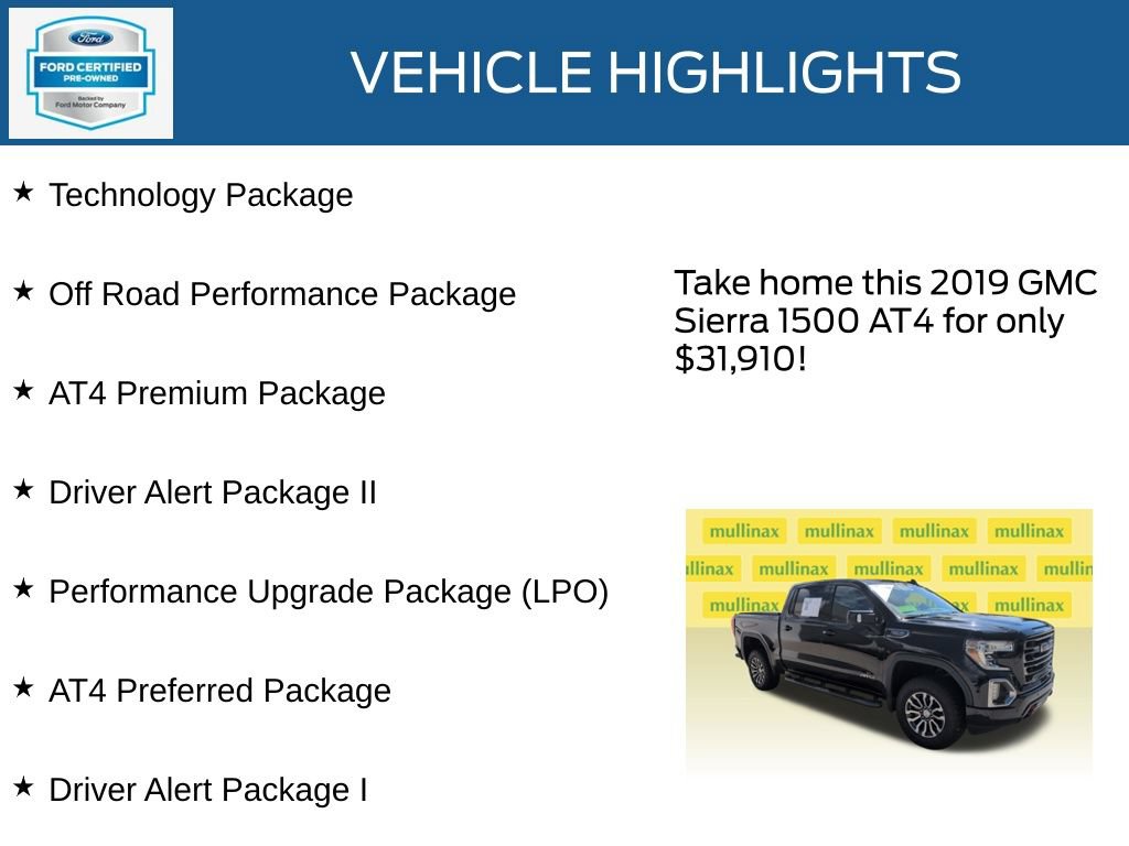 Used 2019 GMC Sierra 1500 AT4 w/ Off Road Performance Package AWD/4WD image 23