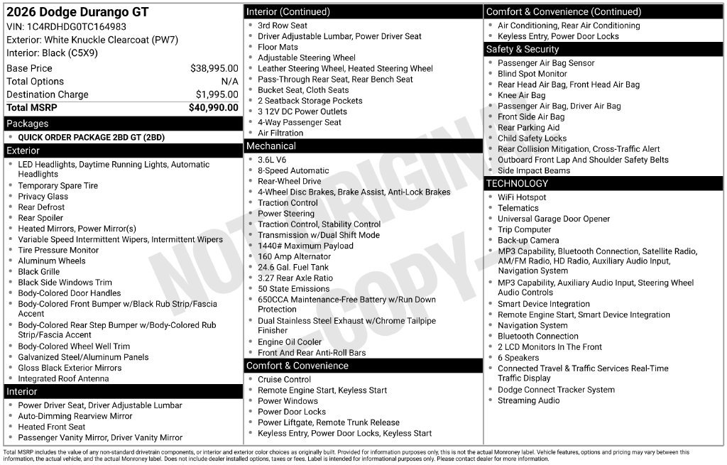 Used 2026 Dodge Durango GT RWD image 10
