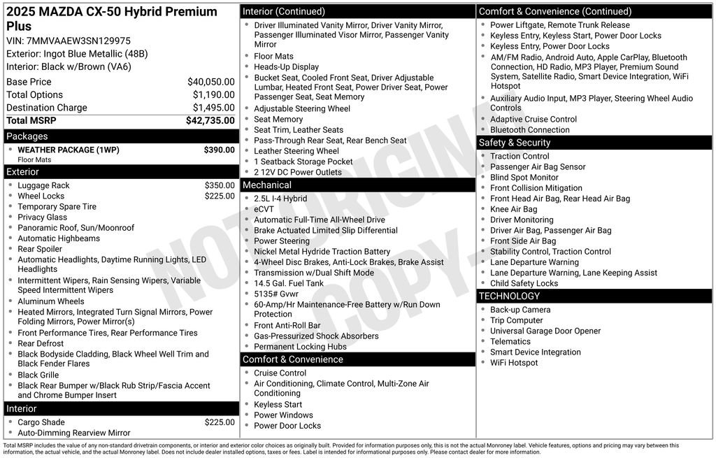 Used 2025 MAZDA CX-50 2.5 Hybrid w/ Weather Package image 8
