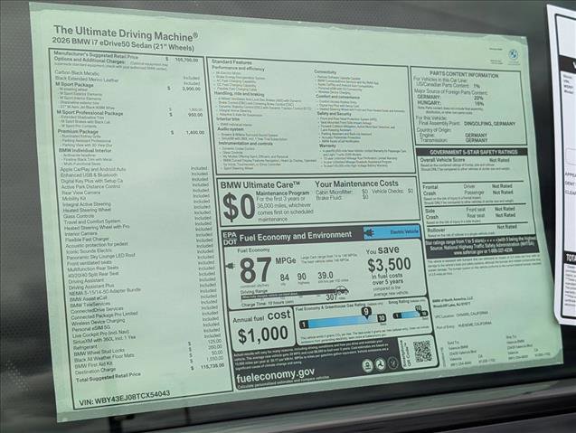 New 2026 BMW i7 eDrive50 w/ M Sport Package RWD image 18