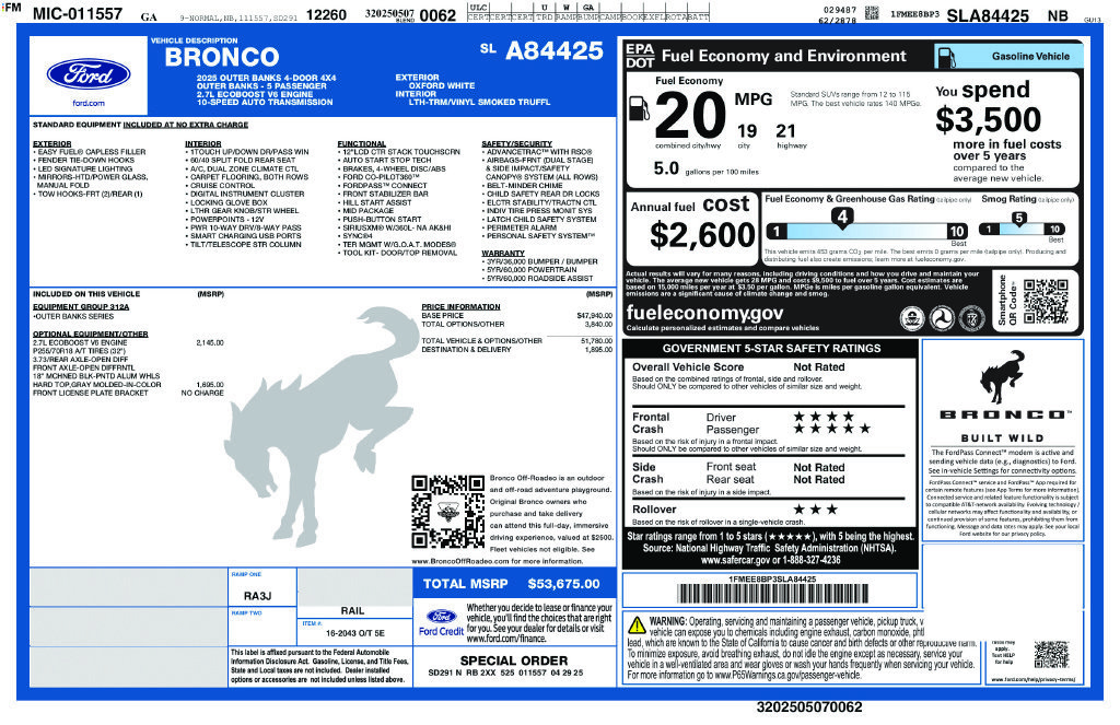Used 2025 Ford Bronco Outer Banks AWD/4WD image 8