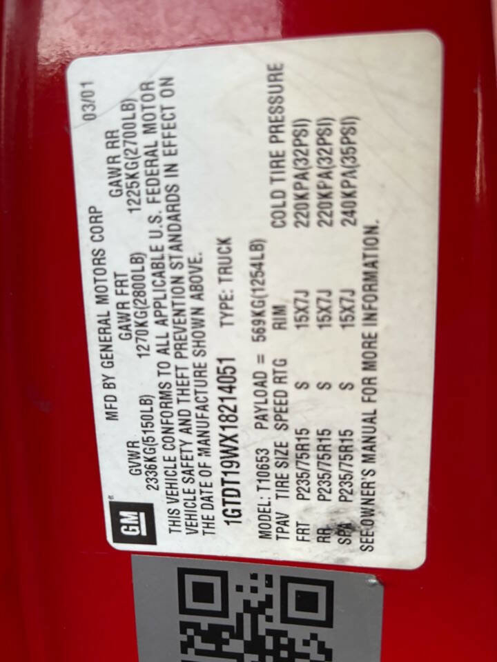 Used 2001 GMC Sonoma 4x4 Extended Cab image 12