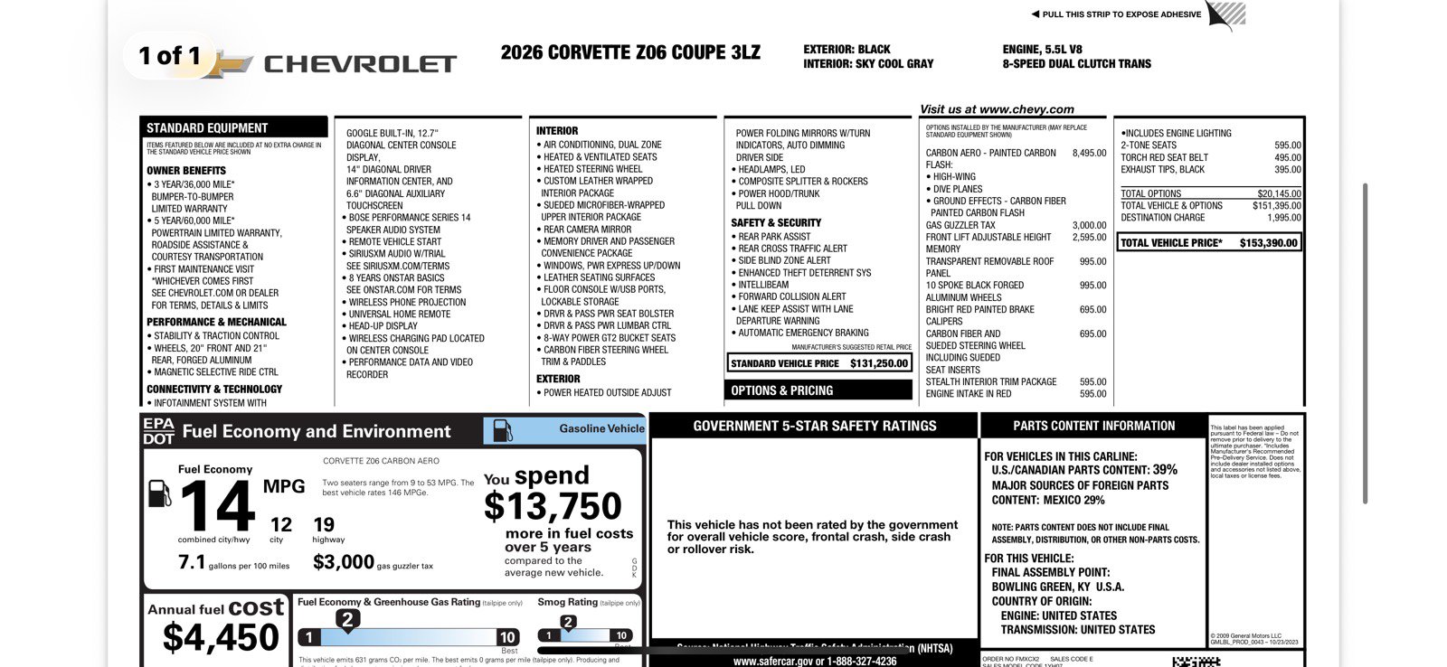 Used 2026 Chevrolet Corvette Z06 RWD image 43