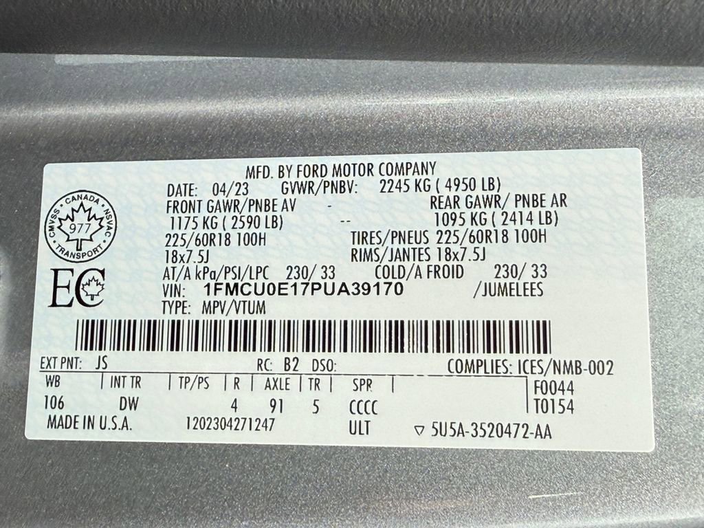 Certified 2023 Ford Escape SE w/ PHEV Premium Package image 27