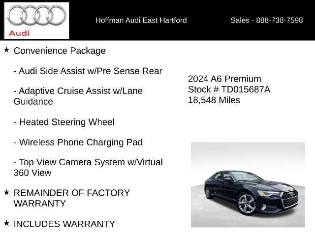 Certified 2024 Audi A6 2.0T Premium w/ Convenience Package AWD/4WD image 6