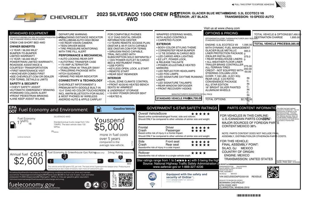 Used 2023 Chevrolet Silverado 1500 RST w/ LPO, Liner Protection Package AWD/4WD image 10