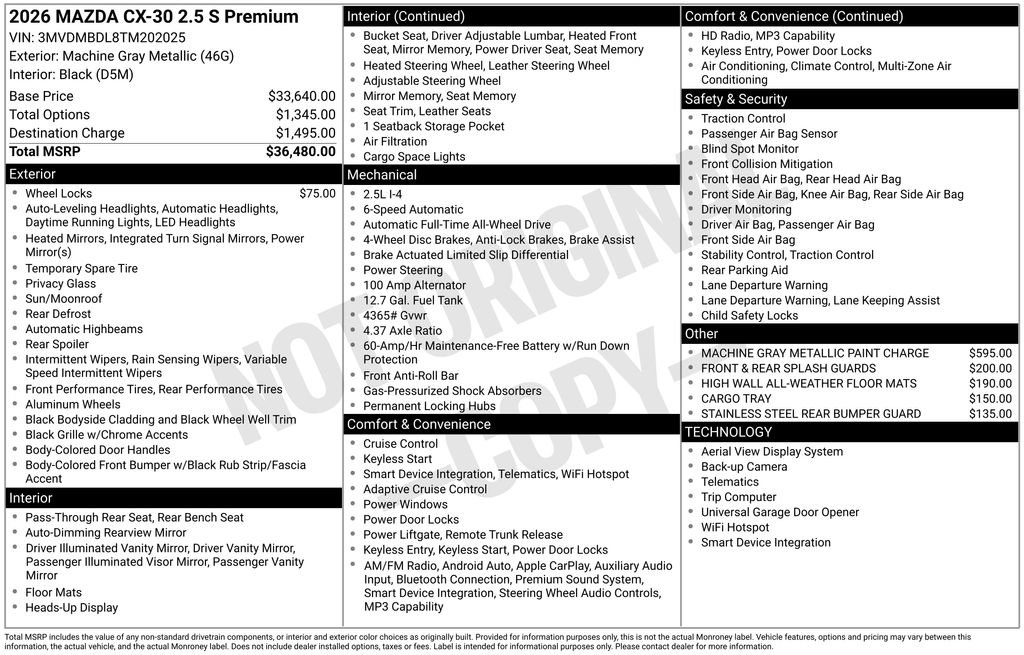 New 2026 MAZDA CX-30 AWD 2.5 S w/ Premium Package image 11