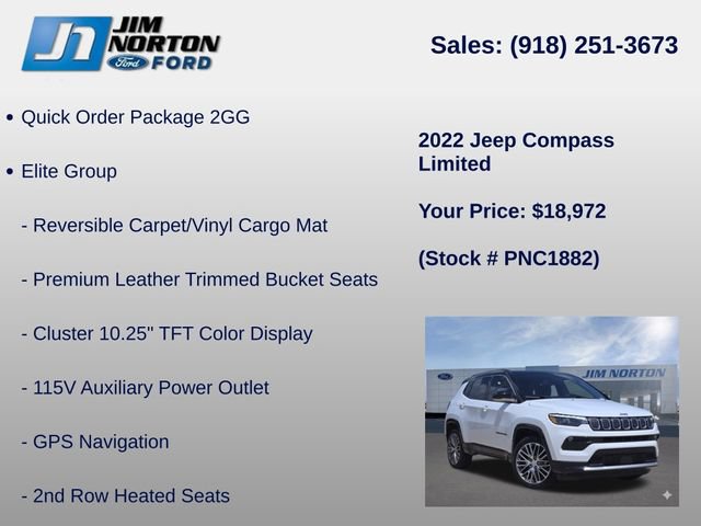 Used 2022 Jeep Compass Limited w/ Elite Group AWD/4WD image 8