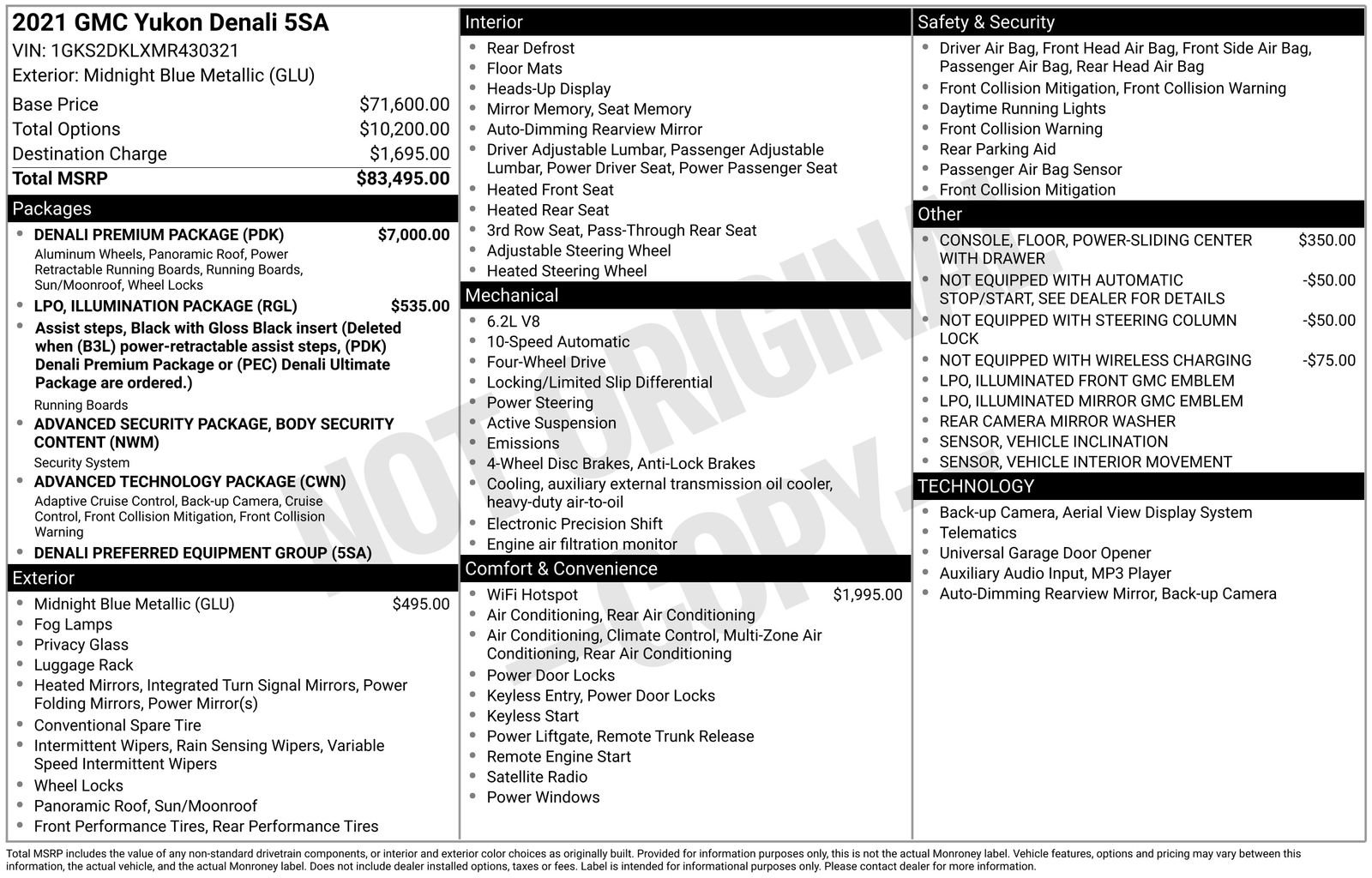 Used 2021 GMC Yukon Denali w/ Denali Premium Package image 62