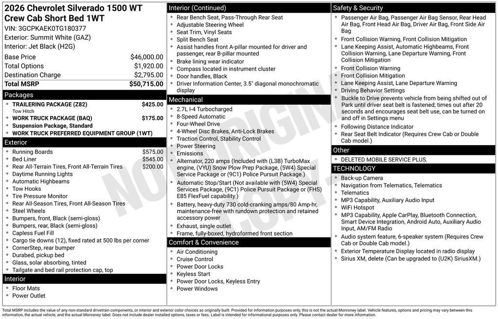 Used 2026 Chevrolet Silverado 1500 W/T w/ Trailering Package AWD/4WD image 5