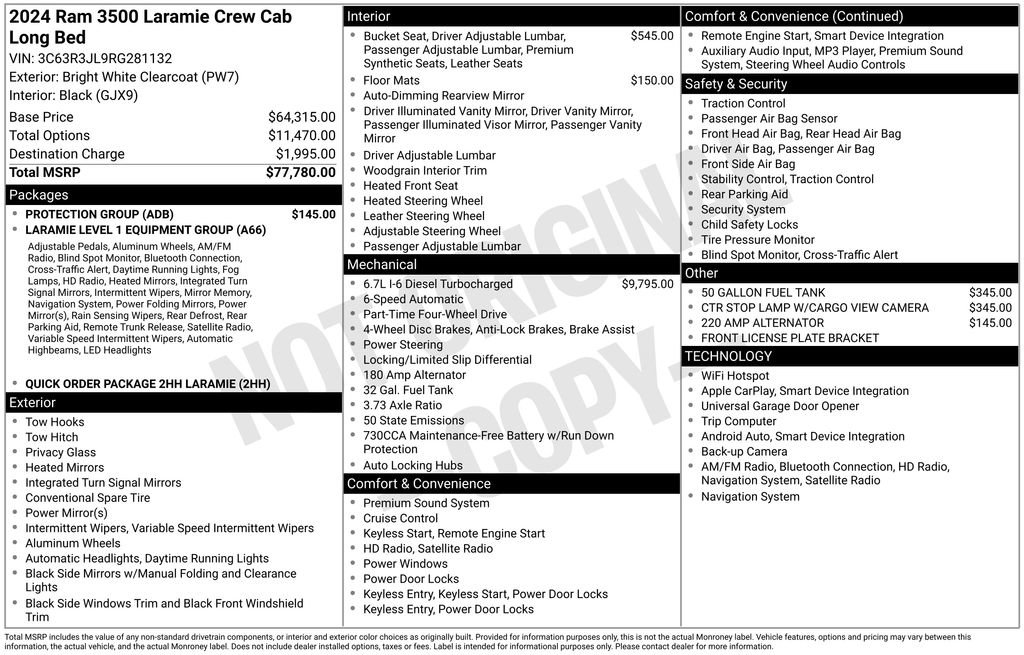 Used 2024 RAM 3500 Laramie w/ Protection Group image 11