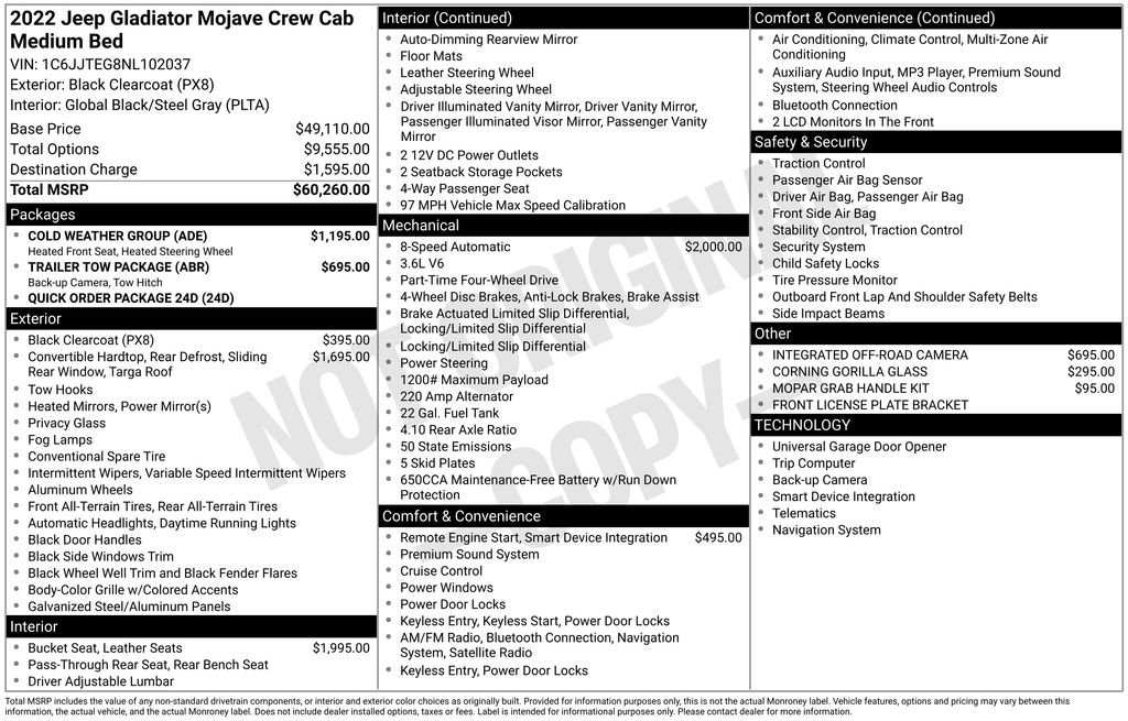 Used 2022 Jeep Gladiator Mojave w/ Cold Weather Group image 6